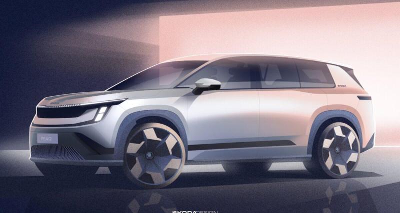  - Premiers croquis officiels avant la présentation du Skoda Peaq, le nouveau SUV électrique tchèque à 7 places