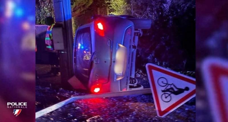Ivre avec plus de 2 g d'alcool dans le sang, il perd le contrôle de son véhicule et frôle un pylône en béton