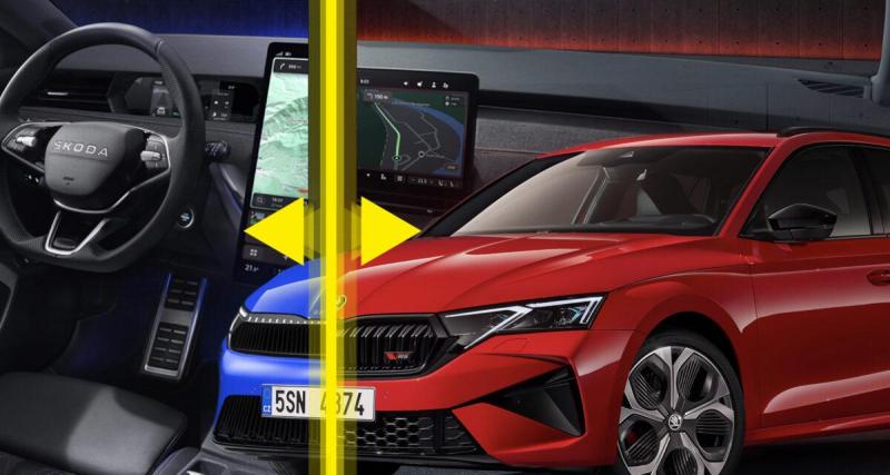  - Future Skoda Octavia (2027) : faites glisser votre curseur de gauche à droite pour découvrir ce qui la distinguera de l’actuelle, à l’intérieur comme à l’extérieur