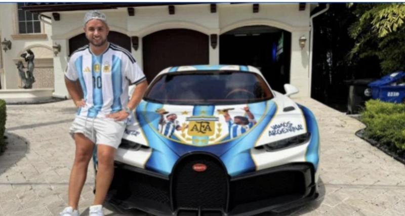 Un supporter argentin relooke sa Bugatti Chiron aux couleurs de l’Albiceleste et à l’effigie de deux légendes