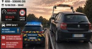 Contrôlé à 104 km/h dans une zone limitée à 50 : permis retenu, voiture en fourrière… le chauffard ne roulera plus de sitôt