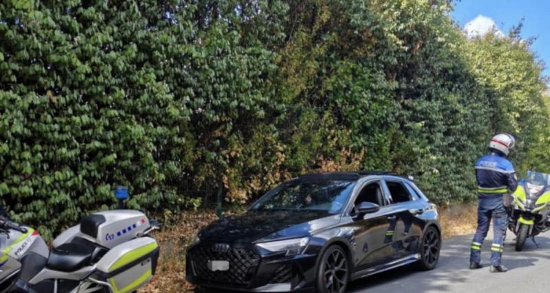 Flashé en excès de vitesse au volant d’une Audi RS3, ce conducteur enchaîne les infractions face aux gendarmes