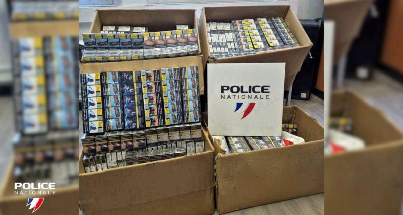 Arrêté lors d'un contrôle routier, il cachait 235 cartouches de cigarettes de contrebande et une liasse de billets dans deux cartons
