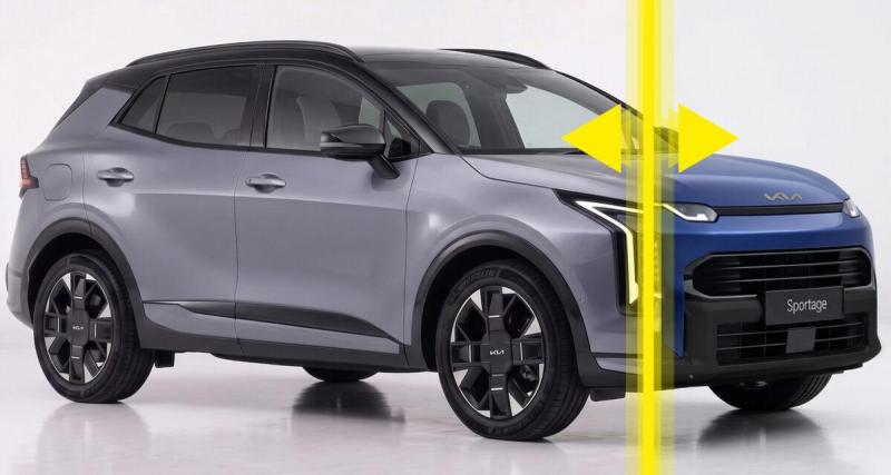 Futur SUV Kia Sportage (2027) : faites glisser votre curseur de gauche à droite pour découvrir sa transformation par rapport au modèle actuel