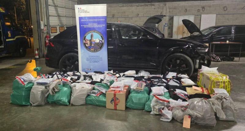  - Près de 930 kg de cocaïne saisis sur trois véhicules en provenance d'Espagne : les gendarmes signent l'une des plus grosses prises de l'année