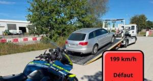 Contrôlé à 199 km/h sur la nationale : sans permis, sans assurance et avec des pneus lisses, il cumule les infractions jusqu'à la fourrière