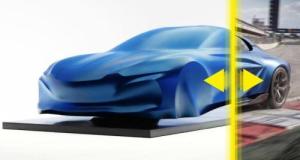 Future Alpine A110 : faites glisser votre curseur de gauche à droite pour découvrir les tendances stylistiques du modèle définitif