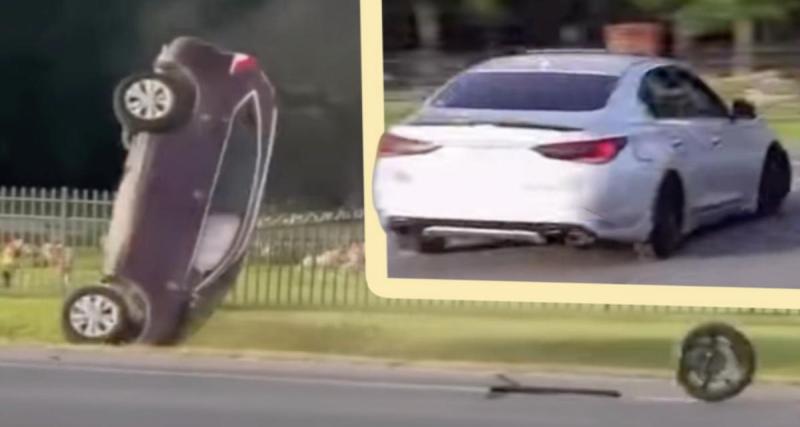 Il veut impressionner la foule avec un drift en Infiniti : un Honda CR-V termine sa course dans le fossé