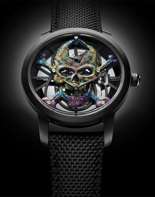 Jaquet Droz Tourbillon Skelet Ceramic « Skull Pointillism »