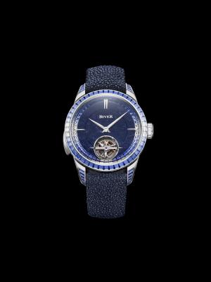 JC Biver x Bucherer Répétition Minutes Carillon Tourbillon serti de saphirs bleus