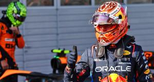 Max Verstappen savoure son meilleur chrono lors des qualifications sprint en Autriche