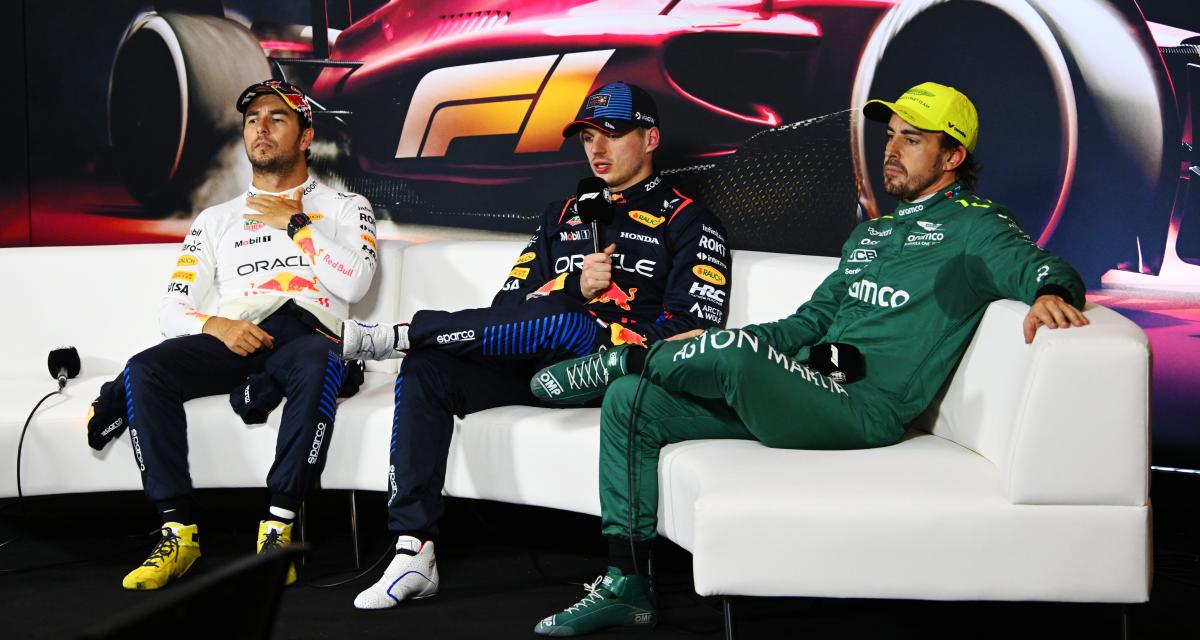Sergio Perez, Max Verstappen, Fernando Alonso
