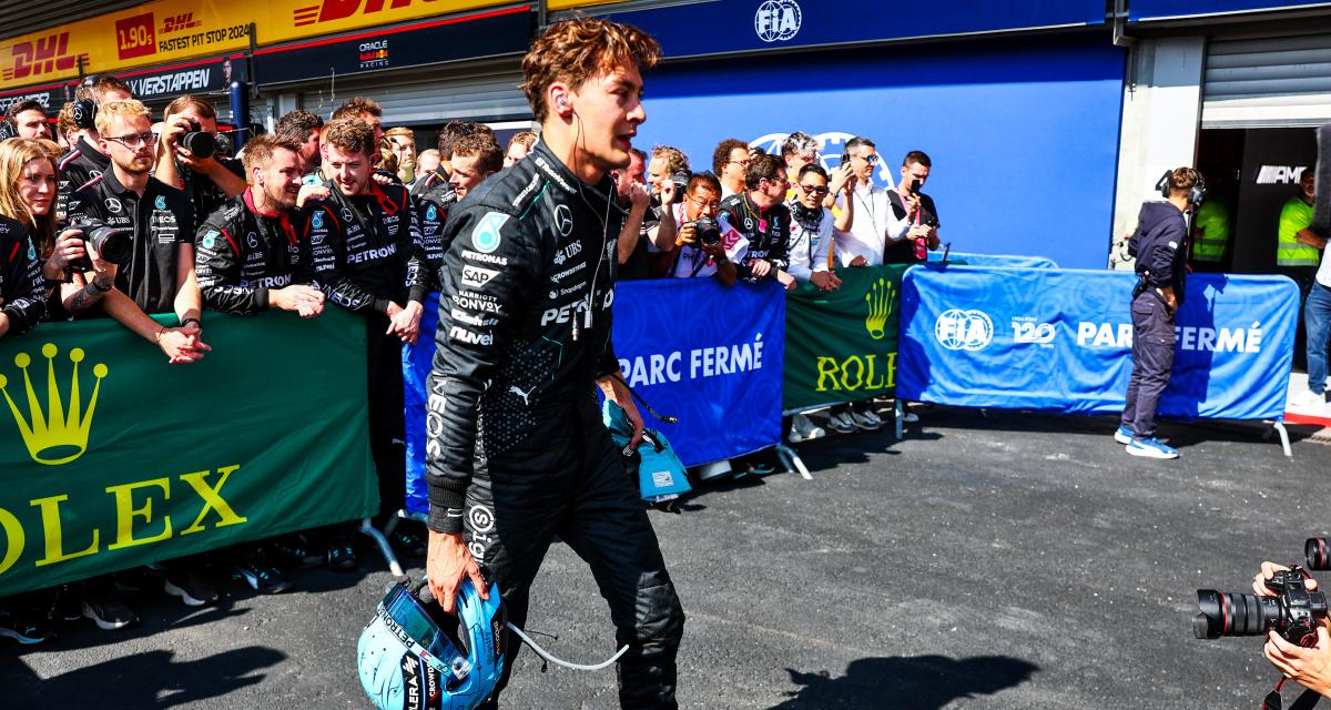 George Russell célèbre sa victoire après avoir choisi la stratégie parfaite