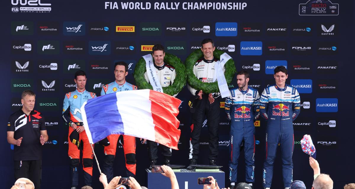 Le podium du Rallye de Finlande 2024