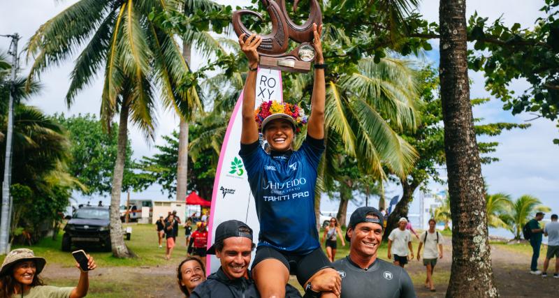 Victoire française à Tahiti - Vahine Fierro surfe une vague monstrueuse à Teahupo'o pour remporter le SHISEIDO Tahiti Pro 2024