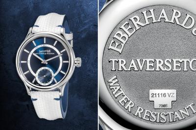 Eberhard & Co. Traversetolo | Cadran bleu et tissu technique blanc